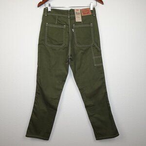 Levi's Cropped Jeans Women's Size 28x26 Green 724 High Rise Straight
